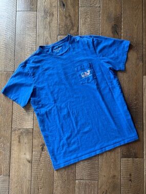 Vineyard Vines Short Sleeve Pocket Tee in Bright Blue
